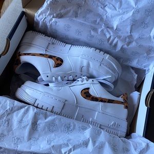 Nike AF1 pixel leopard print